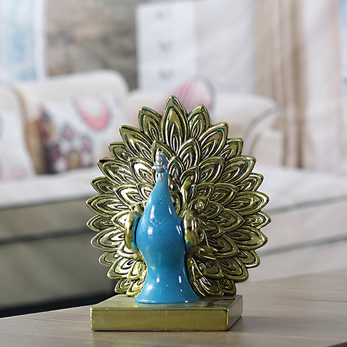 Golden Peacock Bookend