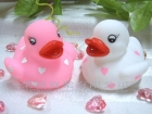Pink & White Heart Duck
