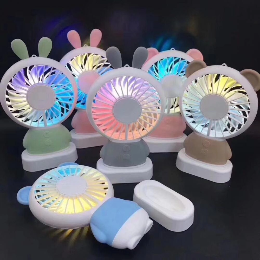 Rabbit Handheld Led Fan Summer Air Cooling Fan