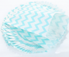 Light Blue Chevron White Kraft Paper Bags For Candy