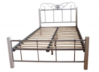 Metal Bed with Wooden Post (ML-022)