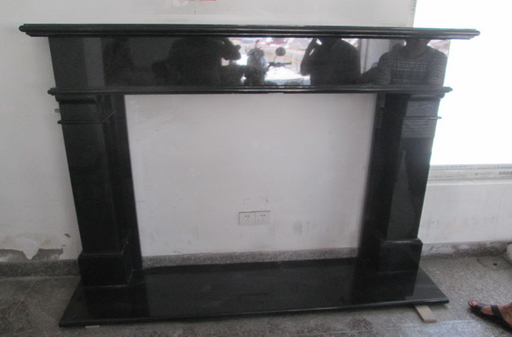 Indian Black Granite Fireplace Mantel