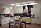 Modern famous white PVC L shape kitchen cupboard— VC-KFP-03